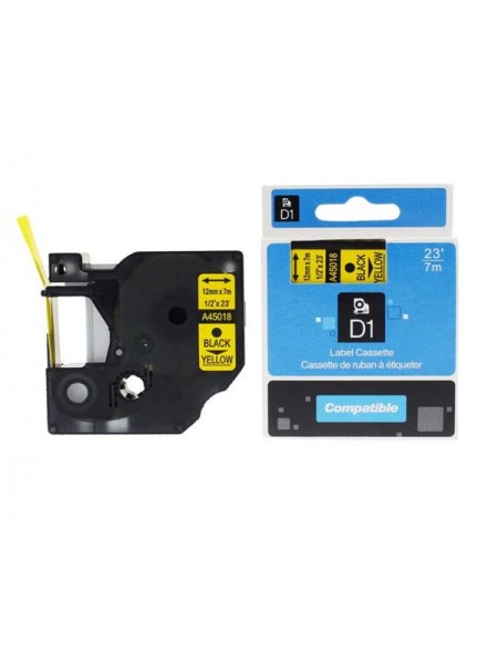 Etiquetas genéricas Dymo D1 45018 Negro-Amarillo Cinta rotuladora generica S0720580