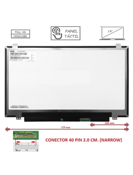 Pantalla compatible para portátil LED 14