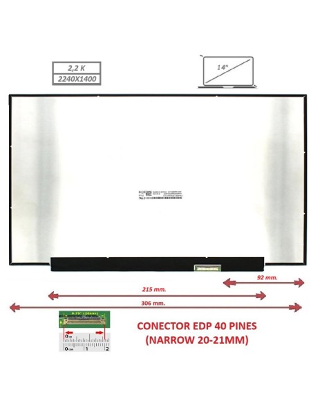 Pantalla compatible para portátil LED 14