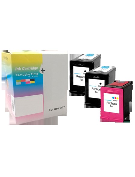 Pack Tintas recicladas Dayma para HP N303 XL - 2 Negras + 1 Color