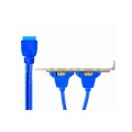 Bracket conexión doble USB 3.0 a placa base / 45 cm / Cablexpert / CC-USB3-RECEPTACLE