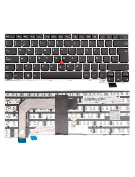 Teclado compatible para portátil LENOVO T460S gris + Pointstick Retroiluminado con marco