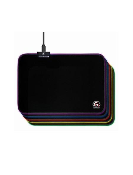 Alfombrilla Gaming Led RGB Gembird / Usb / 10 Modos Iluminacion Led / 250x350mm / MP-GAMELED-M