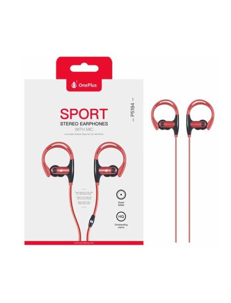 Auriculares + Micro intrauditivos sport P5184 Sunglasses Rojo One+