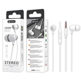 Auriculares con Microfono C6187 Basic Brione / Jack 3.5mm / 1.2m / Blanco / One+