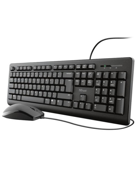 Combo Teclado + Raton USB Trust TKM-250 / Silencioso / Resistente a liquidos / Negro