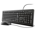 Combo Teclado + Raton USB Trust TKM-250 / Silencioso / Resistente a liquidos / Negro
