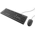 Combo Teclado + Raton USB Trust TKM-250 / Silencioso / Resistente a liquidos / Negro