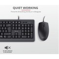 Combo Teclado + Raton USB Trust TKM-250 / Silencioso / Resistente a liquidos / Negro