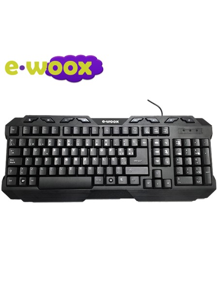 Teclado E-woox Fire Gaming USB Negro Multimedia