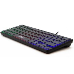 Teclado Gaming TKL Onaji KII / Iluminacion Led Rainbow / 64 teclas / Diseño Slim / Silencioso / Negro