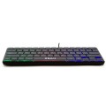 Teclado Gaming TKL Onaji KII / Iluminacion Led Rainbow / 64 teclas / Diseño Slim / Silencioso / Negro