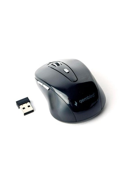 Raton óptico inalámbrico Gembird / 1600 Dpi / 6 Botones /  Negro-Gris / MUSW-6B-01