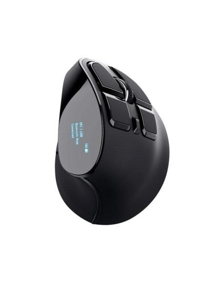 Ratón Inalámbrico Trust Ergonómico Recargable Voxx / Diseño Vertical / 1200-2400 Dpi / 9 Botones / Negro / 23731-02