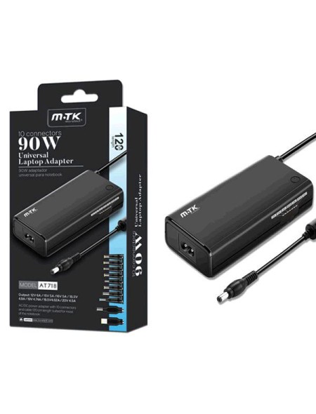 Cargador para portátil universal manual AT718 90W 10 conectores 1.2m