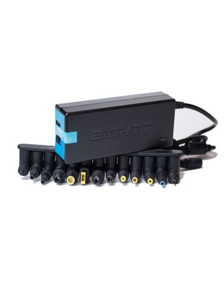 Cargador para portátil universal automático 90W / 13 conectores / Eightt / EC90