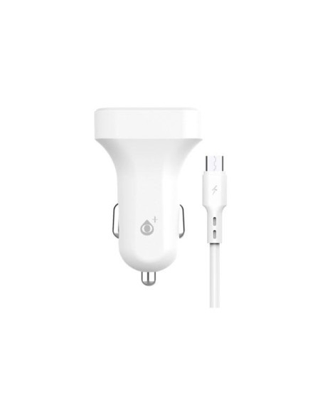 Cargador de coche-mechero con cable Micro USB / 2xUsb / 5v 2.4a / A6260  / Blanco / One+