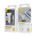 Cargador de coche-mechero con cable Type-C / 2xUsb / 5v 2.4a / A6264 / Blanco / One+