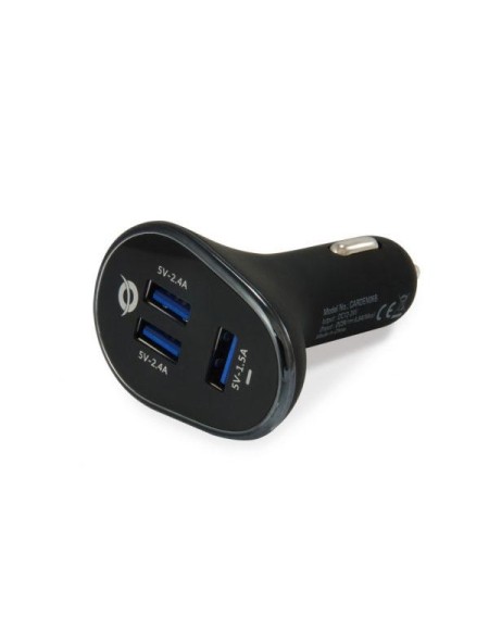 Cargador de coche-mechero Usb x3 / 31.5w / CARDEN06B   / Conceptronic