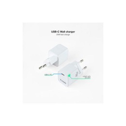 Cargador de red Type-C / 20W PD / Blanco / TQWC-PD20WT / Tooq