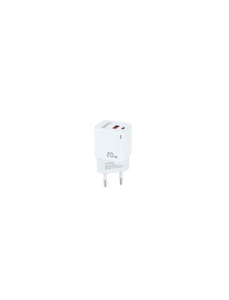 Cargador de red Usb + Type-C / 20W / Blanco / TQWC-QCPD20WT / Tooq