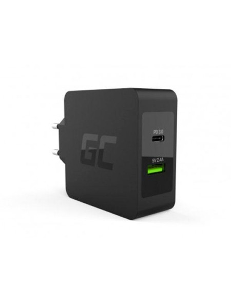 Cargador de red Usb + Type-C / 45w / Negro / Char10 / Greencell / CHAR10