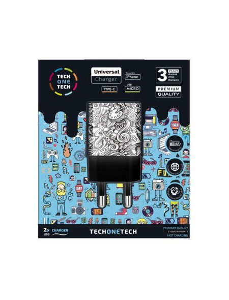 Cargador de red Usb x2 /12w / Be Original Art-Deco / TEC2602