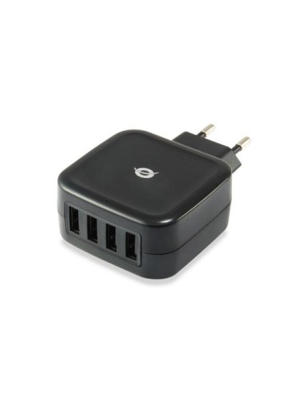 Cargador de red Usb x4 / 25w / Negro / Althea / Conceptronic / ALTHEA04B
