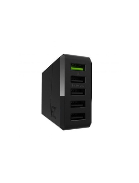 Cargador de red Usb x5 / 52w / Negro / Chargc05 / Greencell / CHARGC05