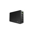 Cargador de red Usb x5 / 52w / Negro / Chargc05 / Greencell / CHARGC05