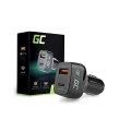 Cargador de coche-mechero Usb + Type-C / Negro / CAD33 / Greencell