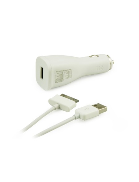 Cargador de coche-mechero 5V 2A iron Galaxy tab blanco