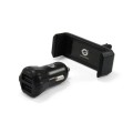 Kit Cargador coche Conceptronic Cusbcar2akit 12-24v + Soporte Airvent / 2XUsb / 5v 2a
