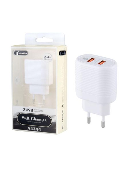 Cargador de red Usb x2 / 10.5w / Blanco / A4244 / One+