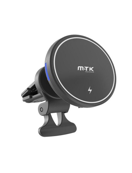 Cargador Inalámbrico QI / 15W / con soporte magnetico para rejilla aire coche / Te5019 / Negro / Mtk