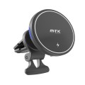 Cargador Inalámbrico QI / 15W / con soporte magnetico para rejilla aire coche / Te5019 / Negro / Mtk