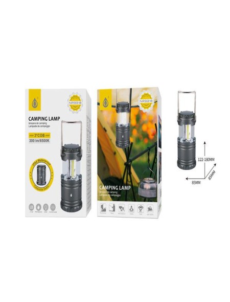 Linterna camping plegable NR9318 LED / 300 lumenes / IP54 / Resistente al agua / 4 horas uso / Gris / 2903189