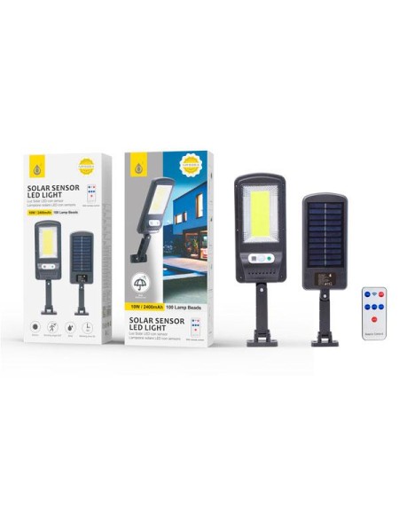 Lampara solar Led 10W NR9364 / 100 luces para exterior / 3-5m / 120º / Negro / Incluye Mando / 2903642 / One+