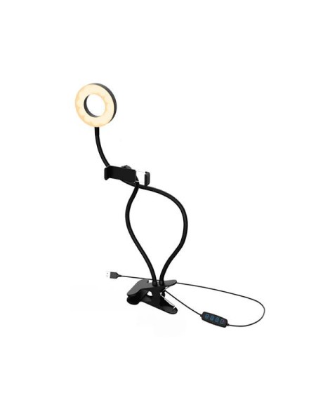 Anillo de Luz Led Mini Tree 2 en 1  Nr9102 Con pinza Soporte Flexible Movil 3 Modos de luz / 2901022