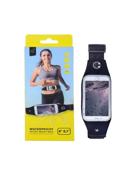 Cinturon smartphone impermeable running negra / J7043