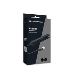 Hub 4 Puertos Usb 2.0 / Conceptronic Hubbies05b / Negro