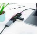 Hub Type-C 4 en 1 Nanocable / Conversor USB-C a 2xUSB-A / Type-C PD 100W / HDMI 4K / Iluminacion Led / 10.16.0401