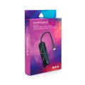 Hub Type-C 4 en 1 Nanocable / Conversor USB-C a 2xUSB-A / Type-C PD 100W / HDMI 4K / Iluminacion Led / 10.16.0401