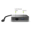 Hub Type-C a 3xUSB 3.0 / 1xHDMI / 1xType-C / 1 RJ45 GIGABIT GREENCELL / AK61