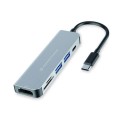 Hub Adaptador Type-C 6 en 1 Conceptronic / Hdmi - 2x Usb 3.0 - Lector SD - MicroSD - Type-C PD 60w /  DONN02G