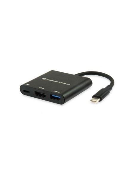 Hub Adaptador 3 en 1 Conceptronic  / Type-c a Hdmi  / Type-c Pd / Usb 3.0 / DONN01B