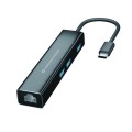 Hub adaptador Type-C a 3x USB 3.0 +  Ethernet Gigabit Rj45 / Conceptronic / DONN07B