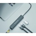Hub adaptador Type-C a 3x USB 3.0 +  Ethernet Gigabit Rj45 / Conceptronic / DONN07B