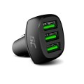 Cargador de coche-mechero Usb x3 / 54w / Negro / Greencell / CADGC01