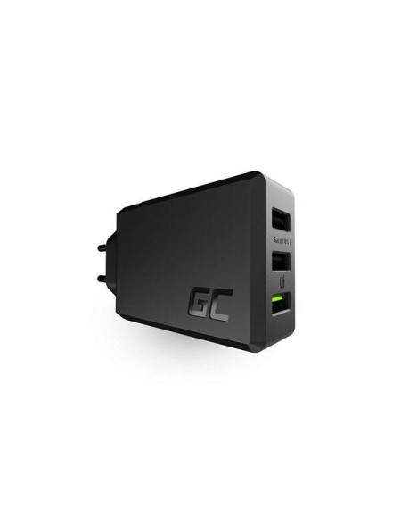 Cargador de red Usb x3 / 30w / Negro / Chargc03 / Greencell